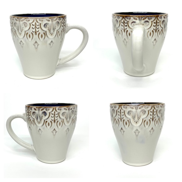 American Atelier Granada Set Of Four Stoneware Mugs Glazed Ceramic - Picture 4 of 16